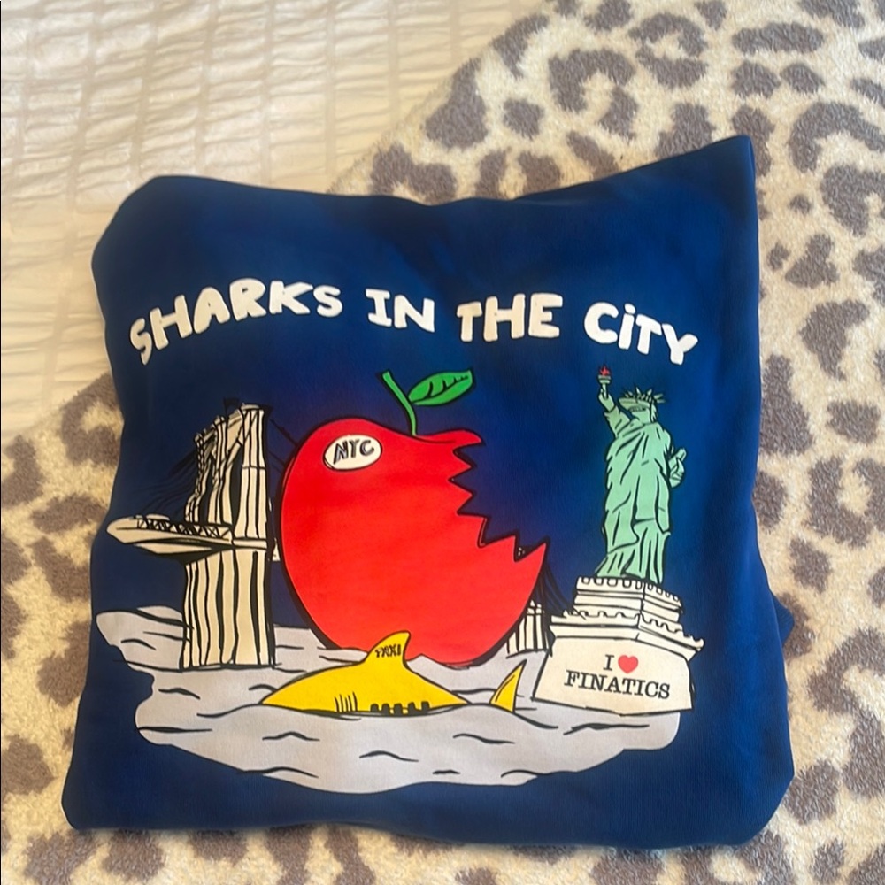 Blue 'Sharks in the City' Graphic Sweatshirt